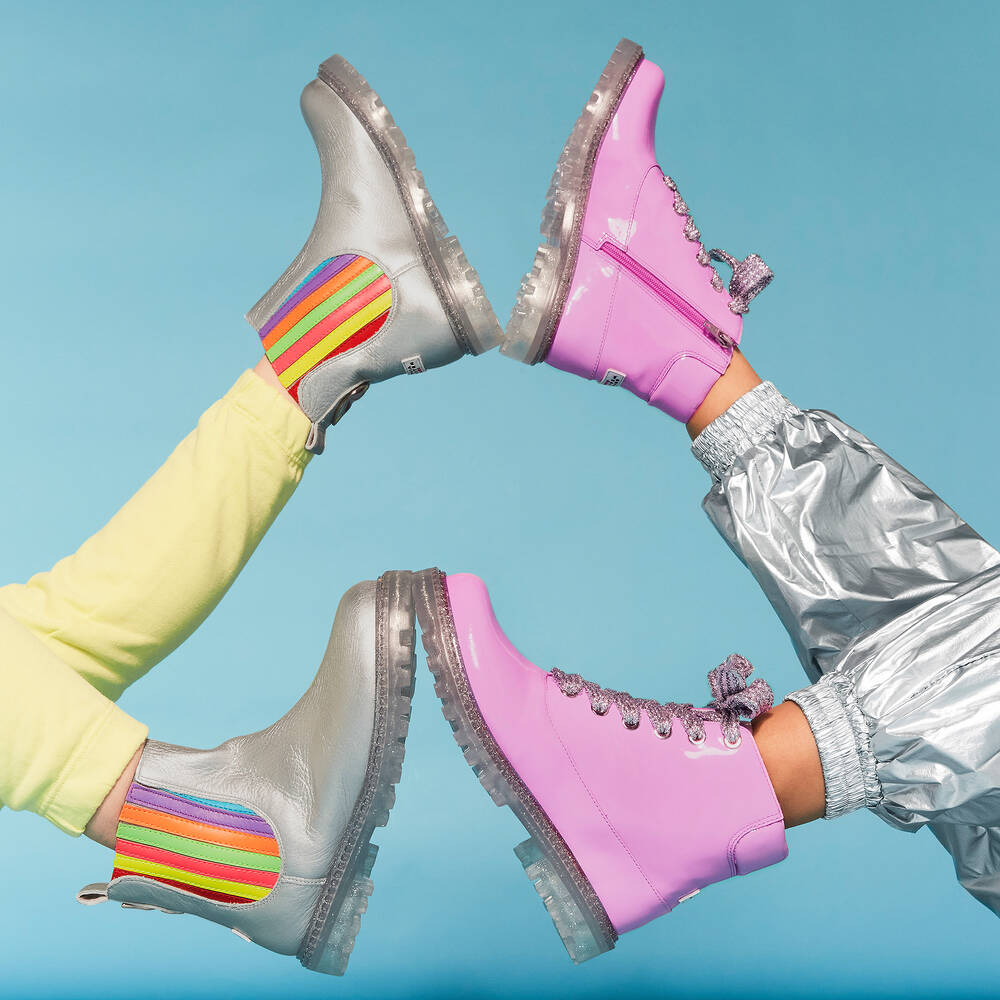 Sophia Webster Mini-Silver Leather Lara Boots | Childrensalon Outlet