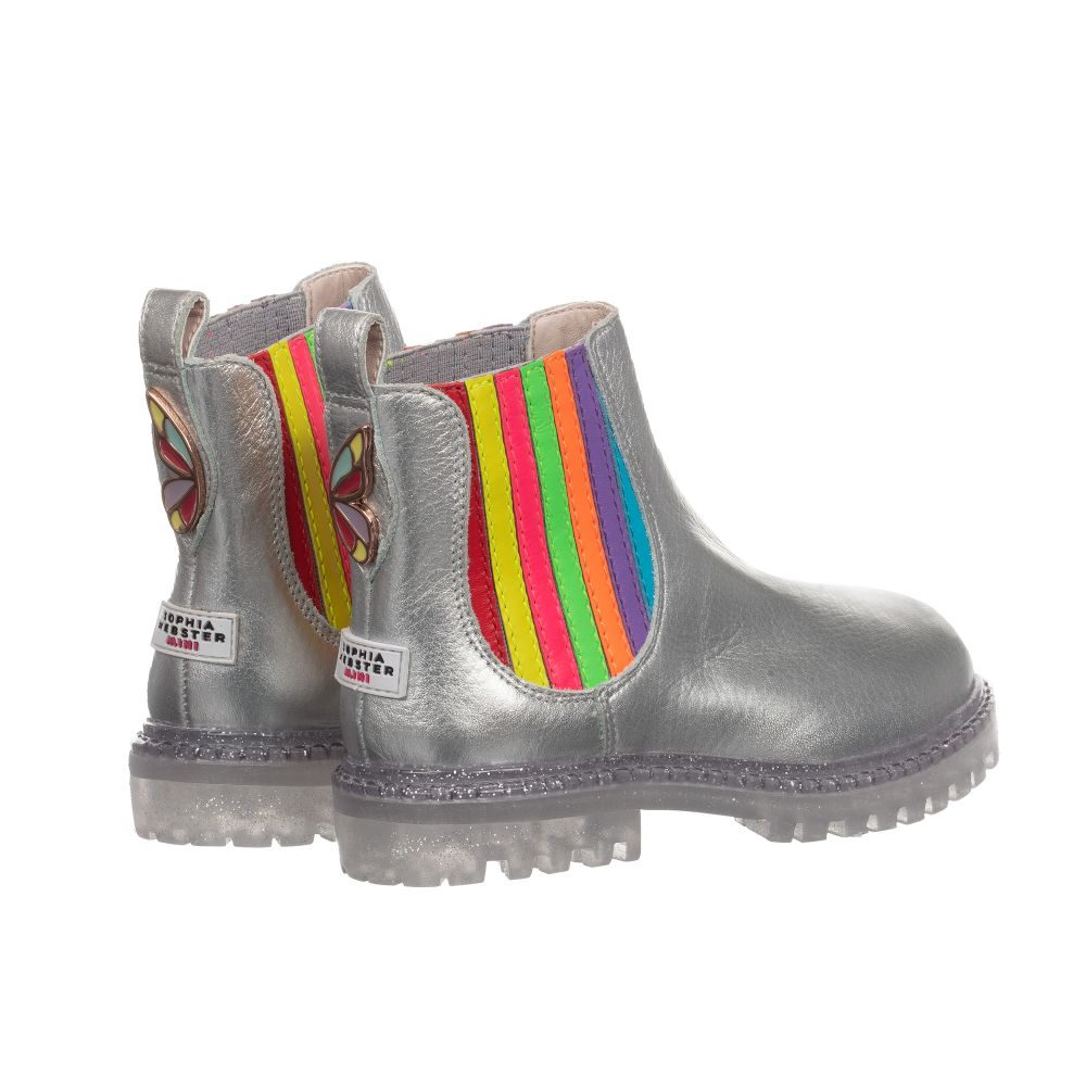 Sophia Webster Mini-Silver Leather Lara Boots | Childrensalon Outlet