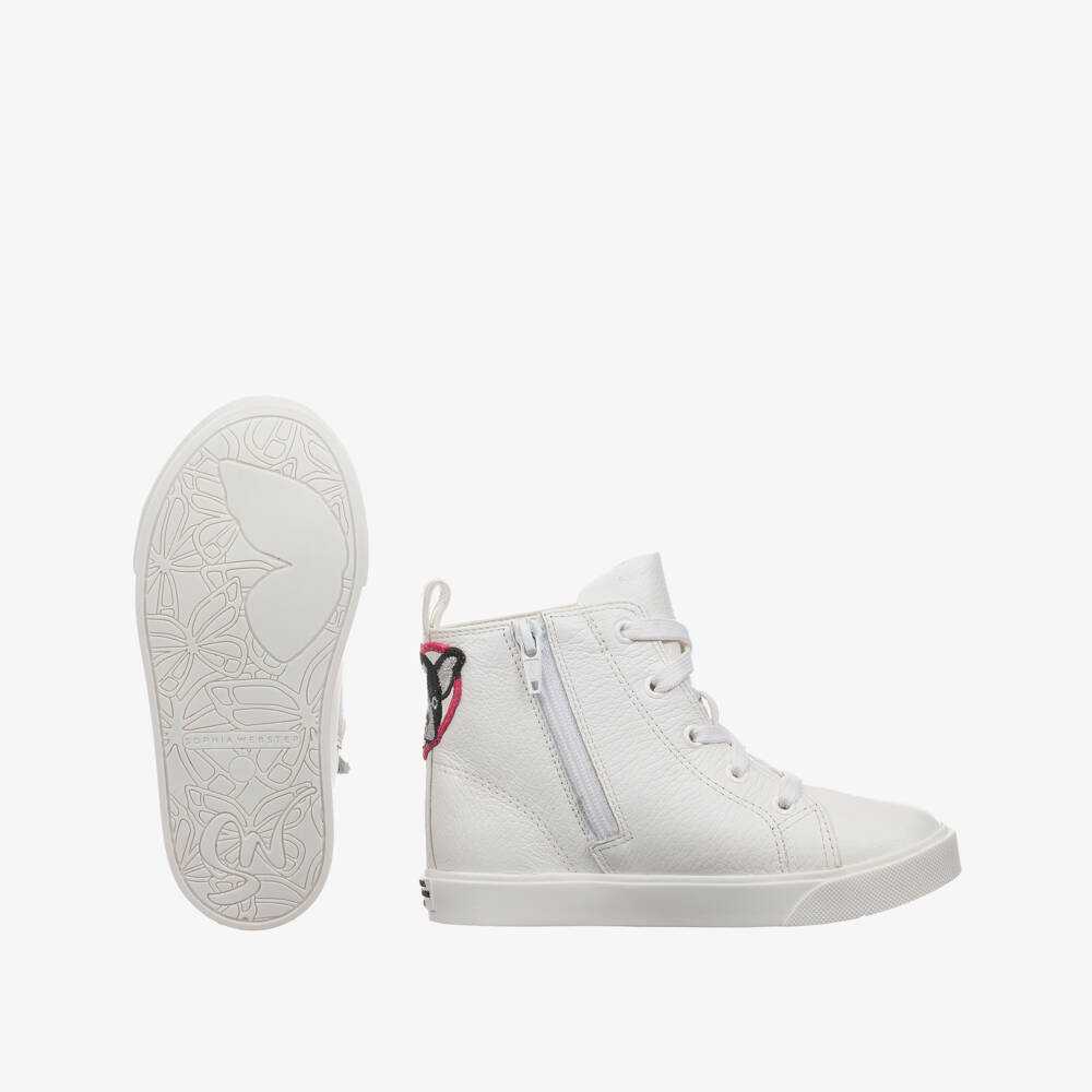 Sophia Webster Mini-White Leather Rainbow Trainers | Childrensalon Outlet
