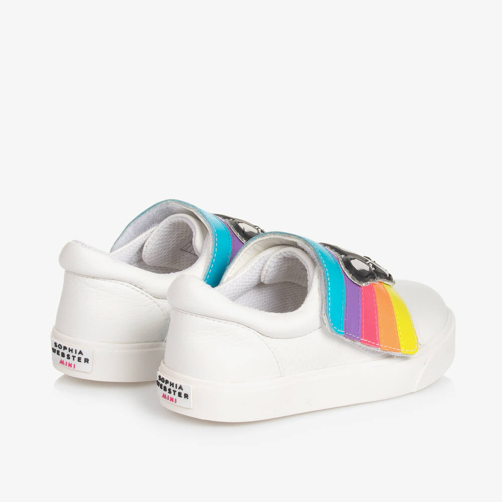 Sophia Webster Mini-White Leather Rococo Trainers | Childrensalon Outlet