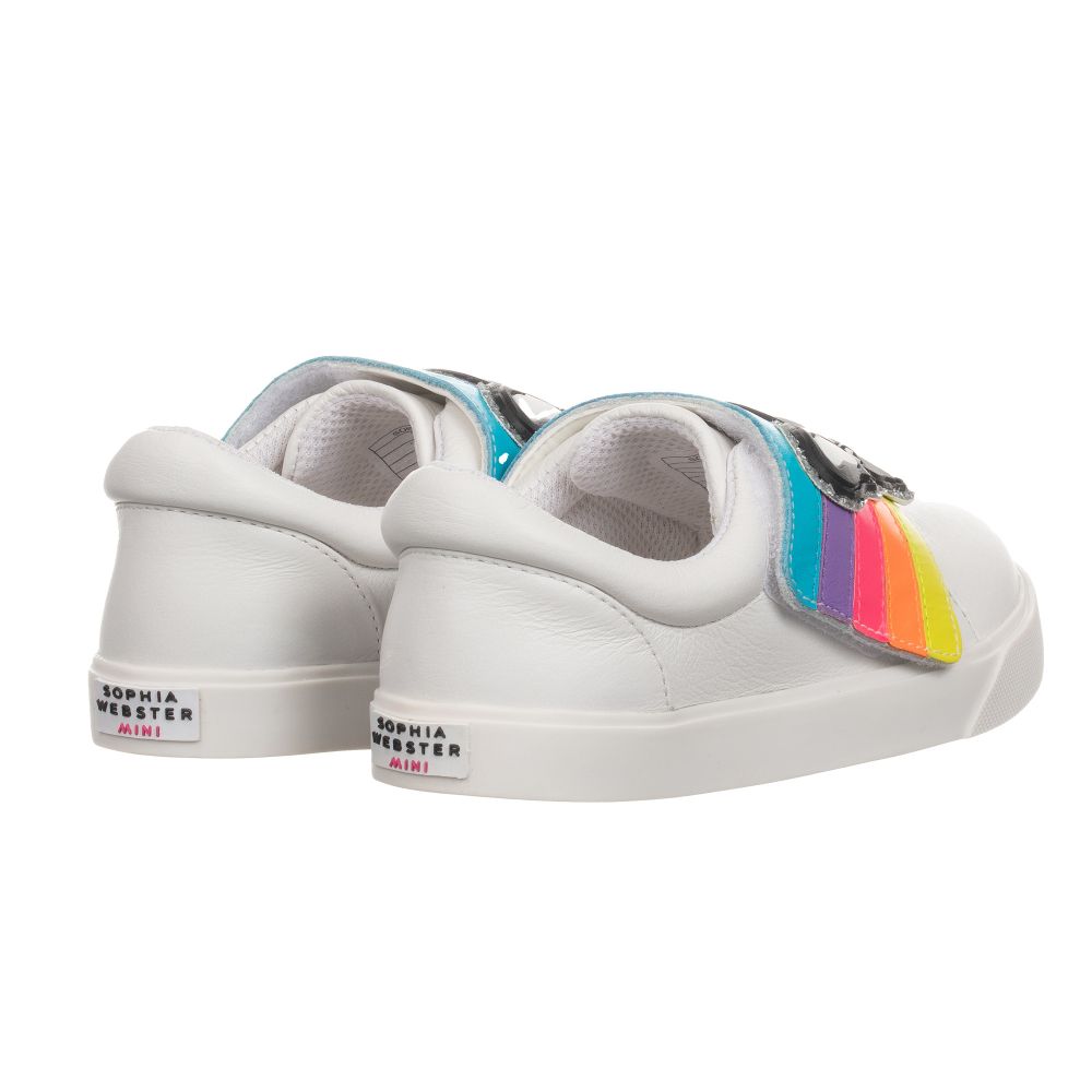 Sophia Webster Mini White Leather Rococo Trainers