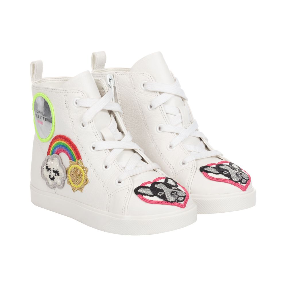 Sophia Webster Mini - White Leather Trainers | Childrensalon