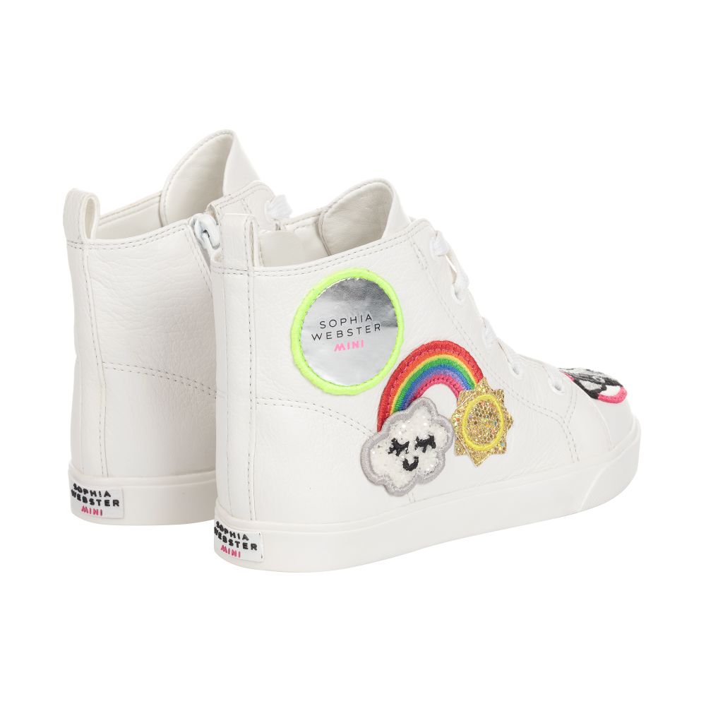 Sophia Webster Mini White Leather Trainers