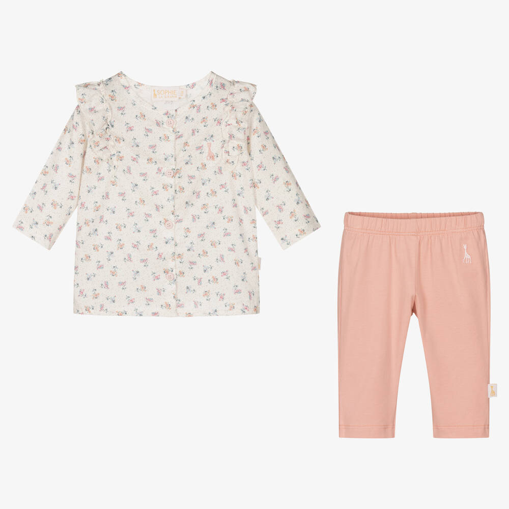 Sophie la Girafe-طقم ليغنغز قطن لون زهري للمولودات | Childrensalon Outlet