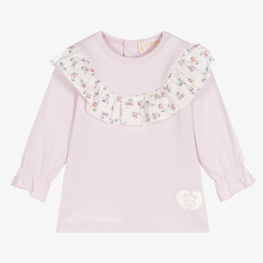 Sophie la Girafe - Baby Lilac Cotton Ruffle Top | Childrensalon
