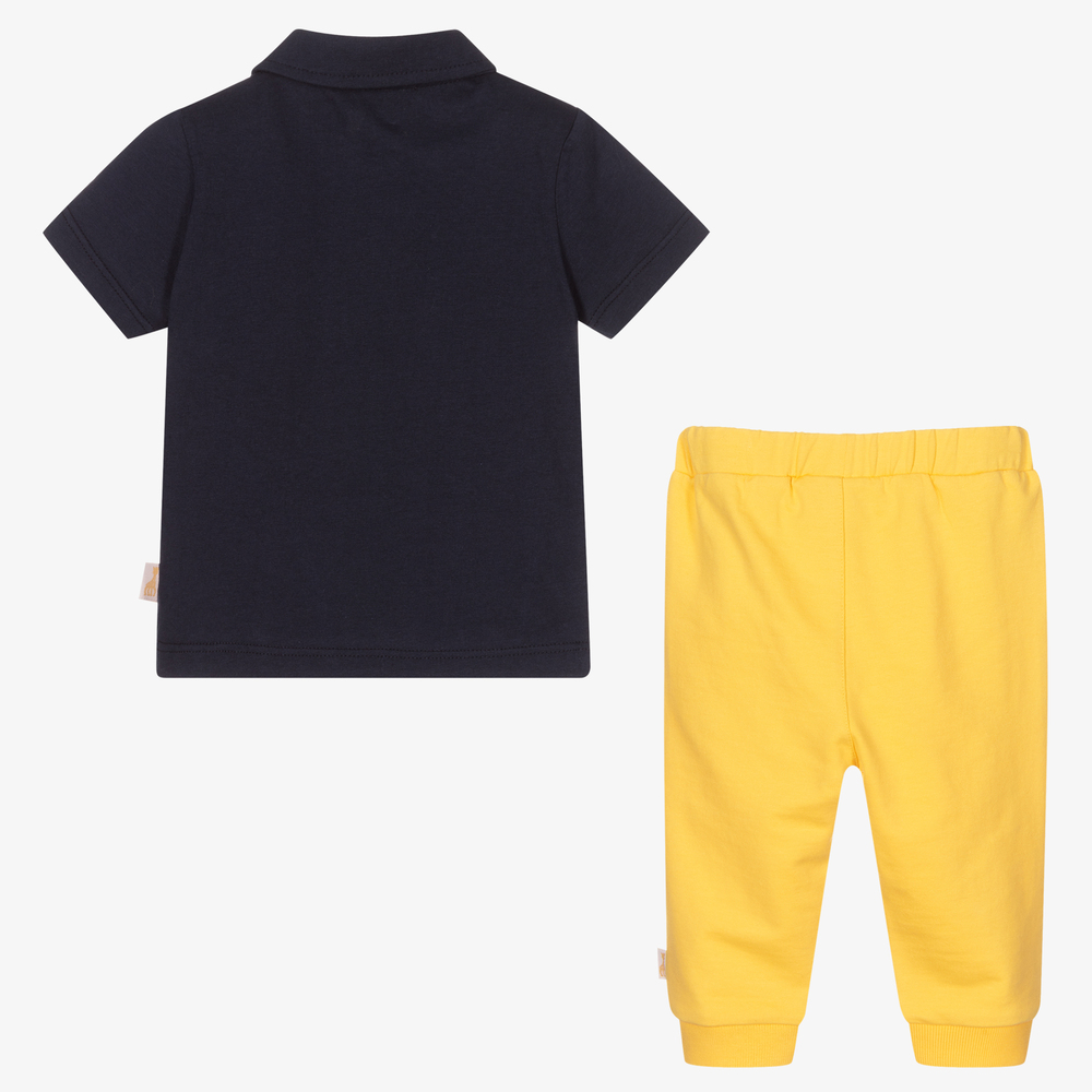 Sophie la Girafe-Синяя футболка и желтые штанишки для малышей | Childrensalon Outlet