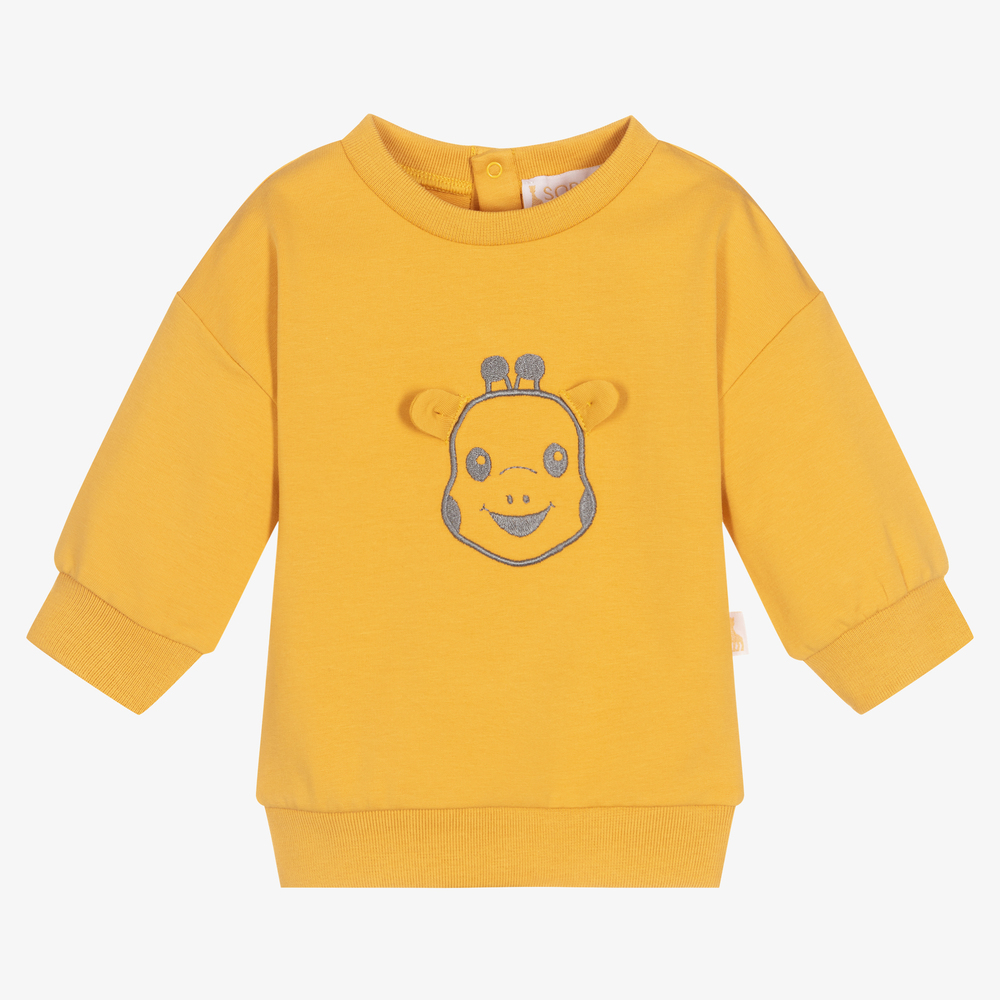 Sophie la Girafe - Baby Yellow Cotton Sweatshirt | Childrensalon
