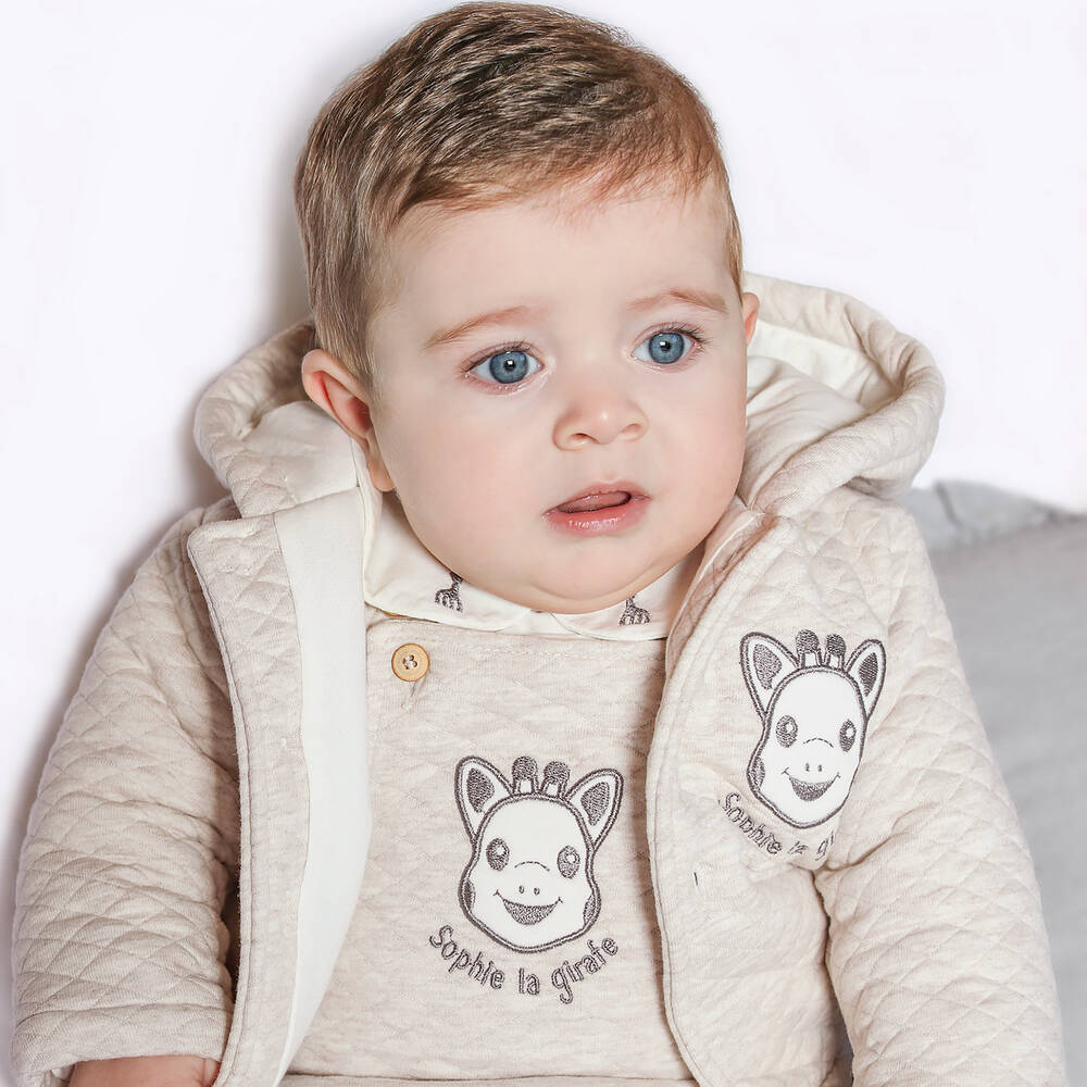 Sophie la Girafe-Бежевая стеганая куртка для малышей | Childrensalon Outlet