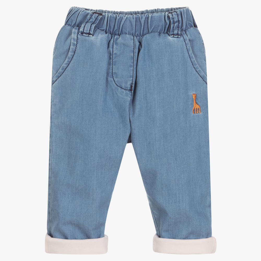 Sophie la Girafe-Голубые брюки из шамбре для малышей | Childrensalon Outlet