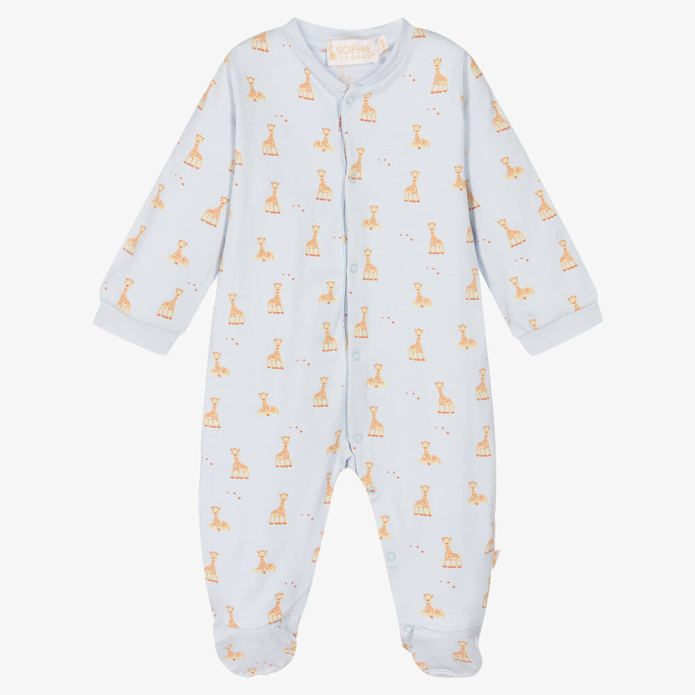 Sophie la Girafe - Blauer Strampler mit Giraffen-Print | Childrensalon