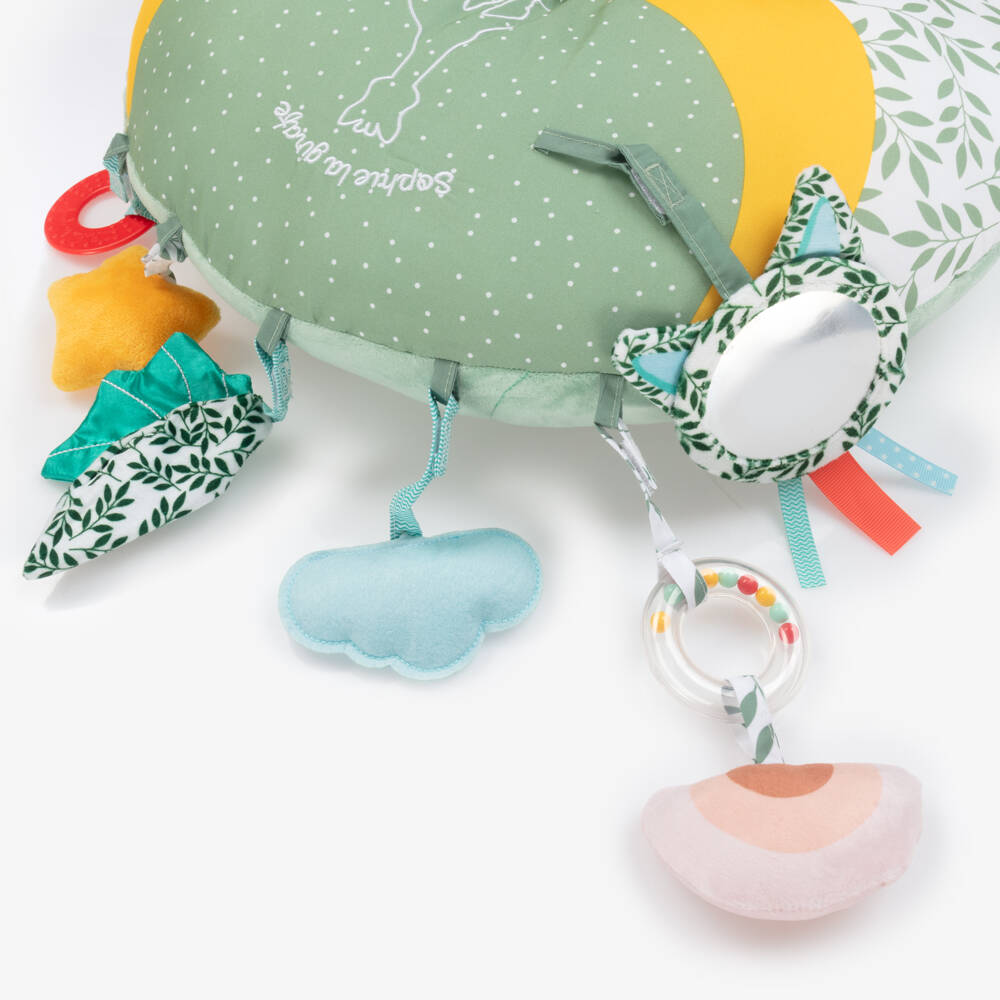 Sophie la Girafe-Green Reversible Sensory Play Cushion | Childrensalon Outlet