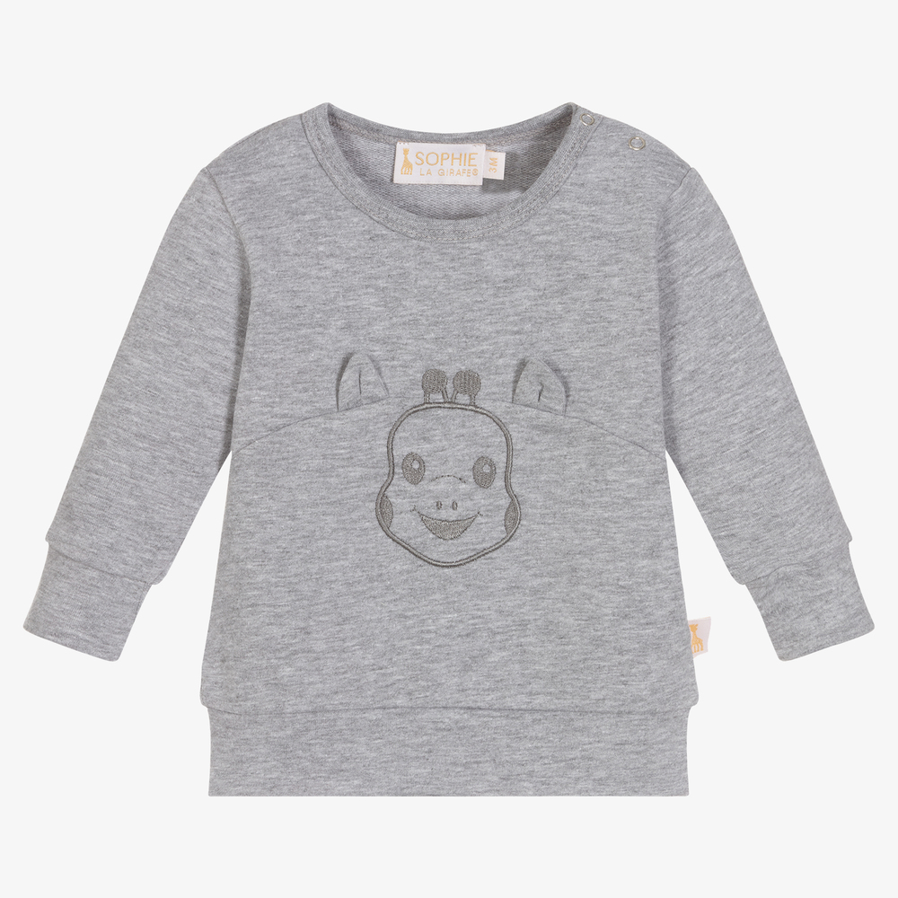 Sophie la Girafe - Graues Baumwoll-Sweatshirt (B) | Childrensalon