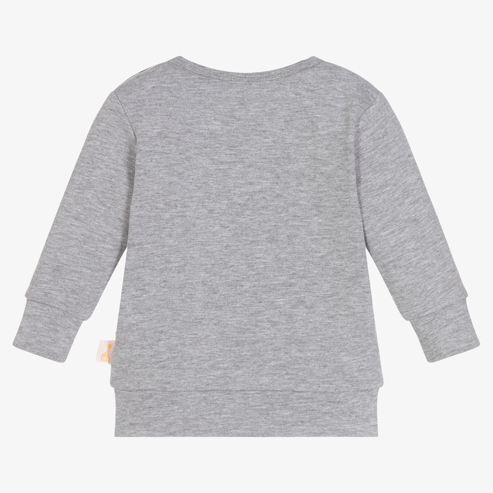 Sophie la Girafe-سويتشيرت قطن جيرسي لون رمادي مونس للأطفال | Childrensalon Outlet