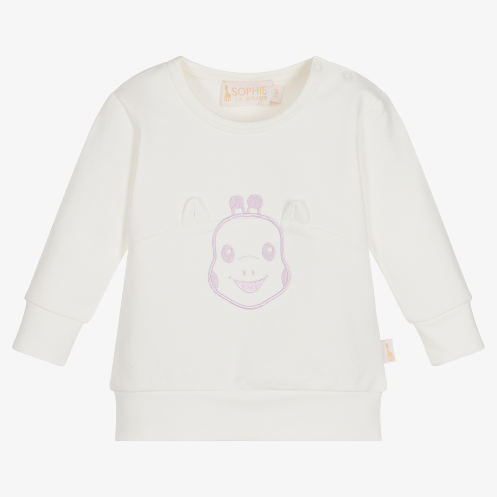 Sophie la Girafe - Elfenbeinfarbenes Baumwoll-Sweatshirt (B) | Childrensalon