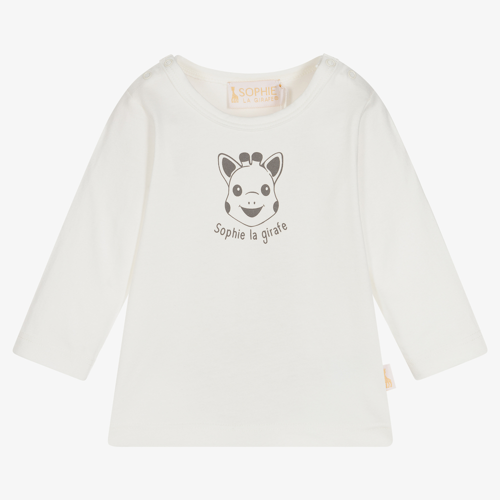 Sophie la Girafe - Ivory Cotton Baby Top | Childrensalon