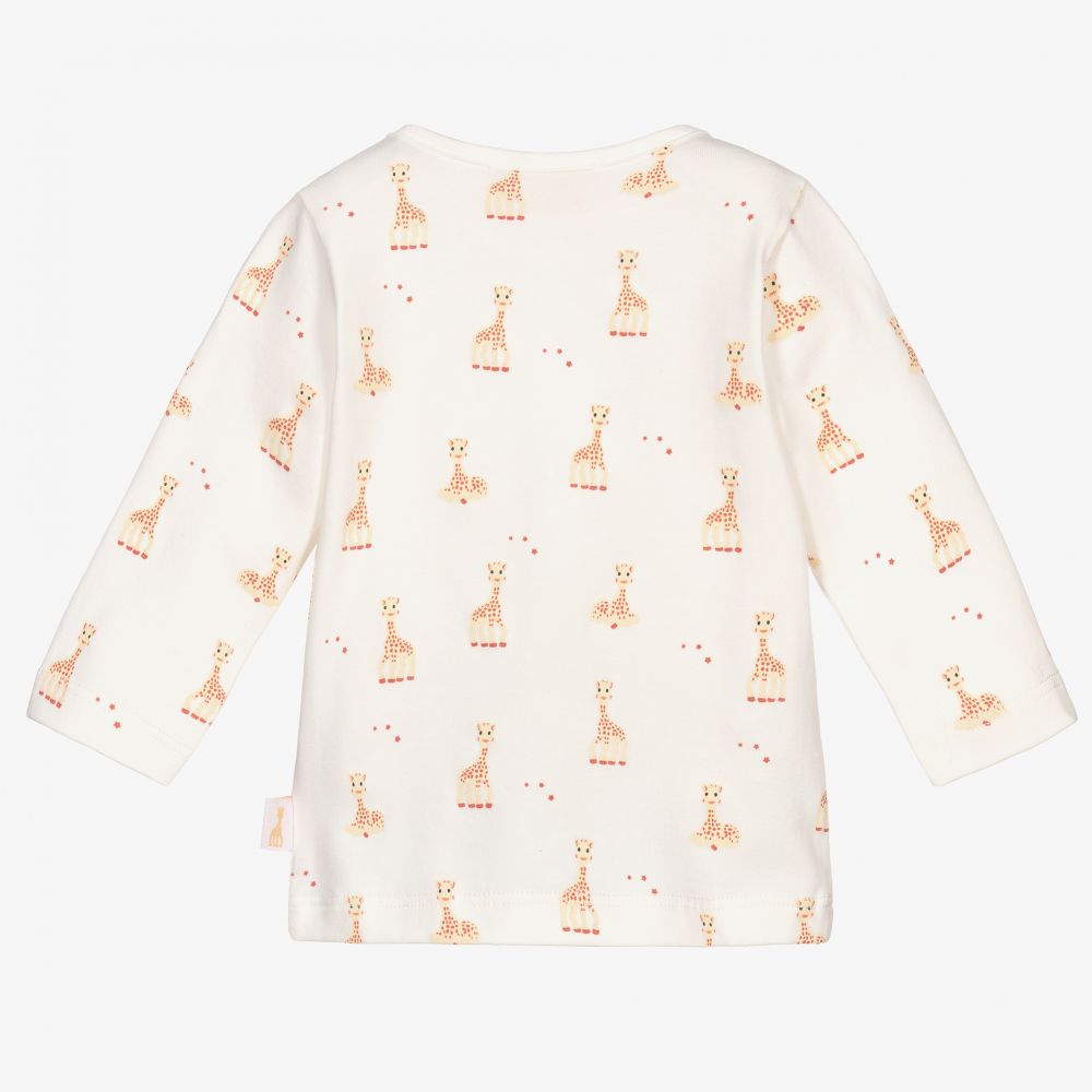 Sophie la Girafe-Кремовый хлопковый топ с жирафами | Childrensalon Outlet