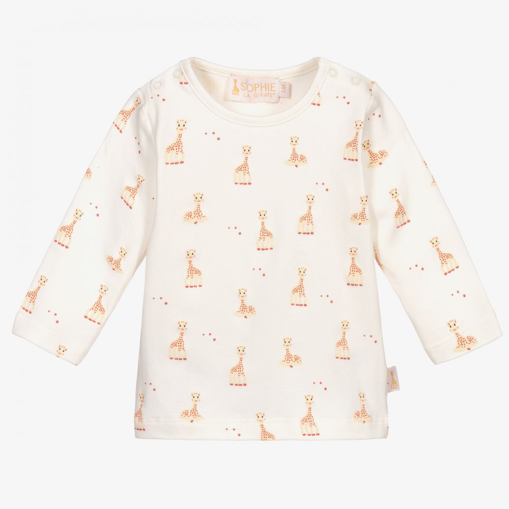 Sophie la Girafe-Ivory Cotton Giraffe Top | Childrensalon Outlet