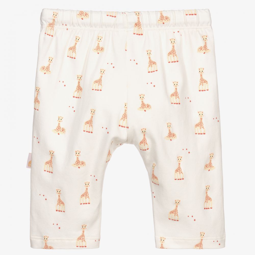 Sophie la Girafe-Кремовые брюки из хлопка с жирафами | Childrensalon Outlet