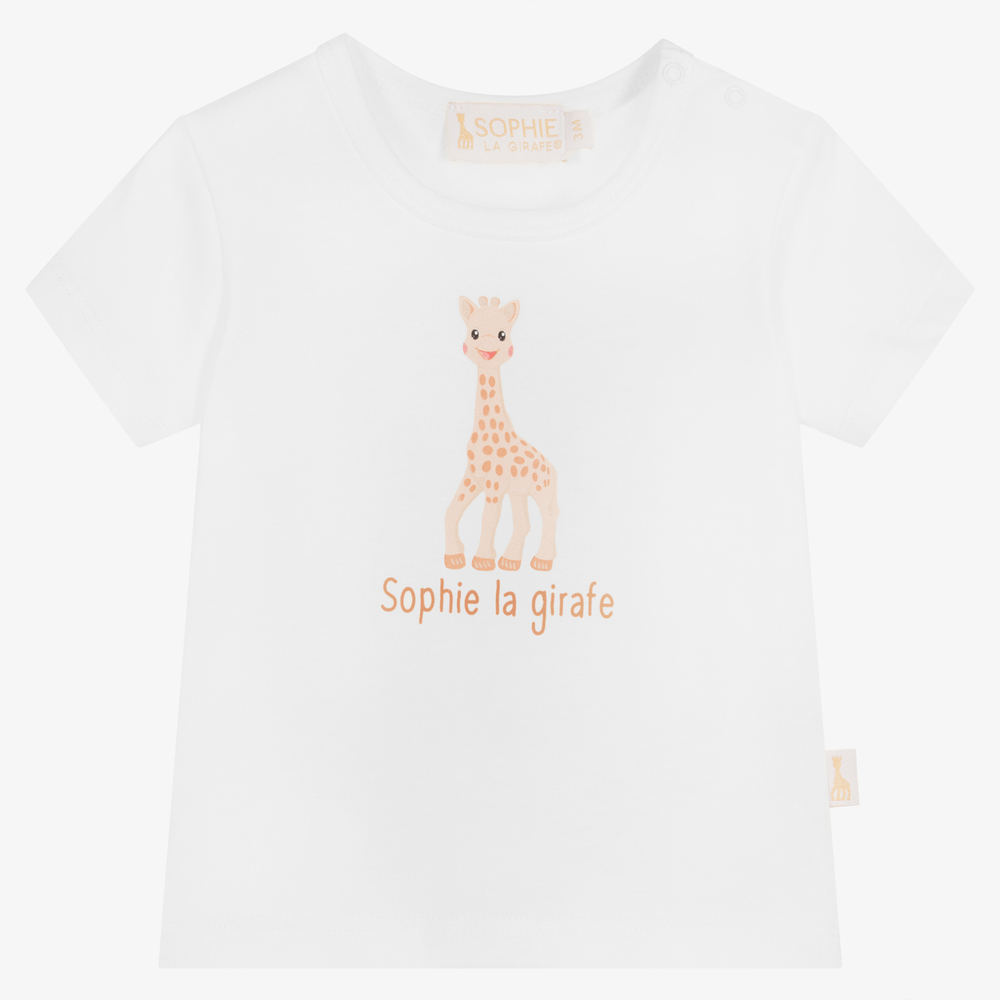 Sophie la Girafe - Elfenbeinfarbenes Baumwoll-T-Shirt (B) | Childrensalon