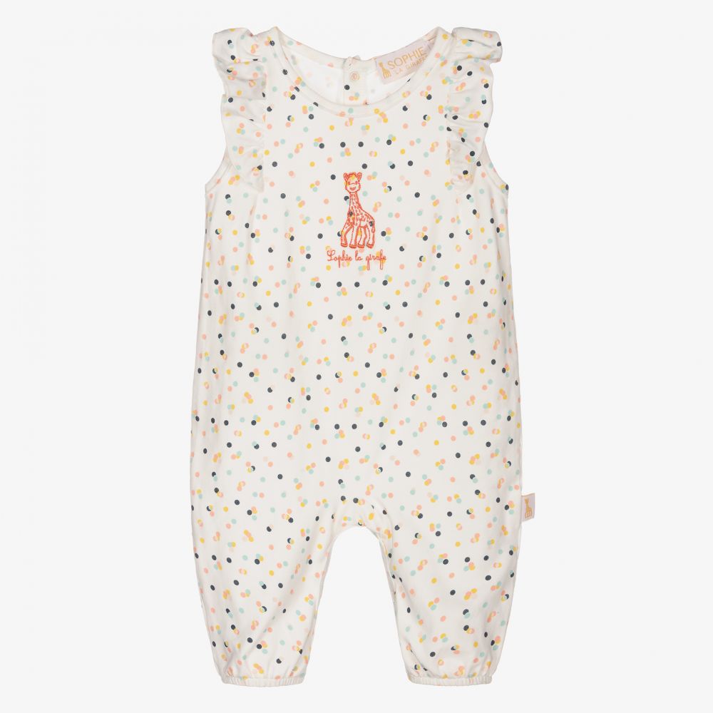 Sophie la Girafe - Ivory Cotton Spotted Romper | Childrensalon