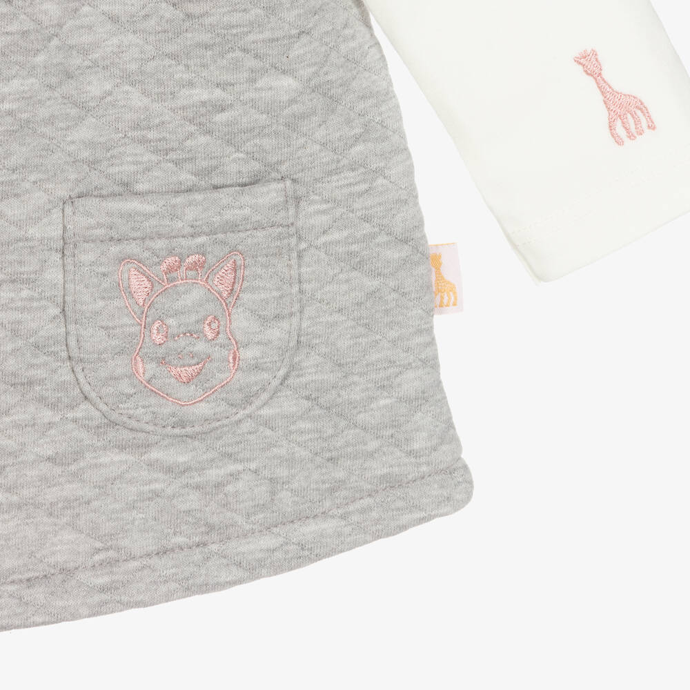 Sophie la Girafe-Кремовый топ и серое платье для малышей | Childrensalon Outlet