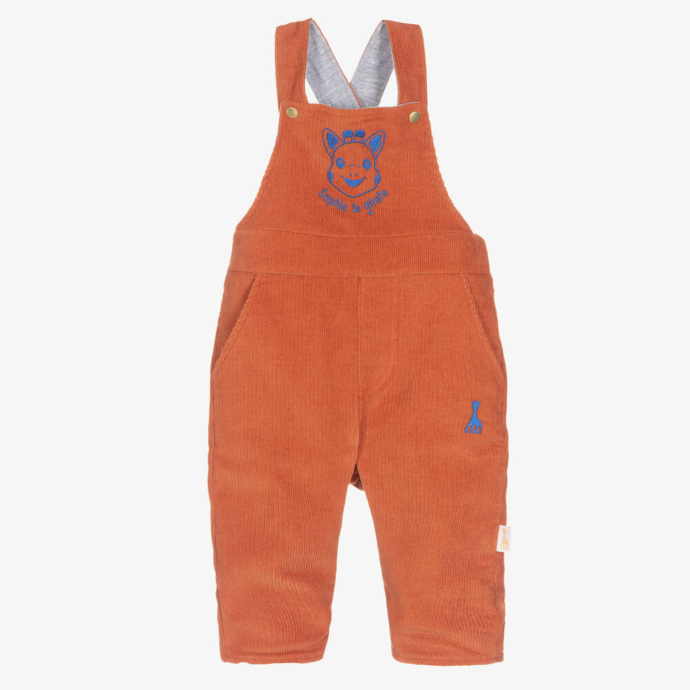 Sophie la Girafe-Оранжевый вельветовый полукомбинезон для малышей | Childrensalon Outlet