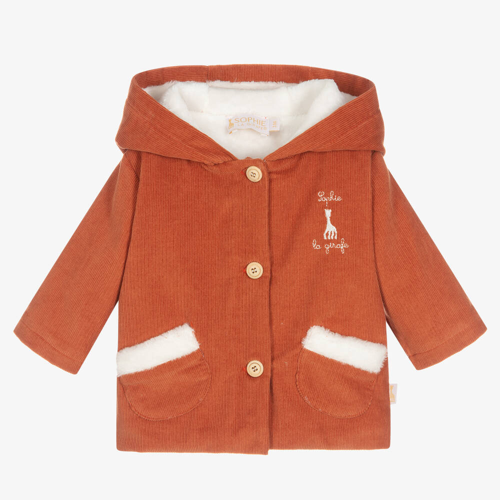 Sophie la Girafe - Orange Corduroy Baby Jacket | Childrensalon