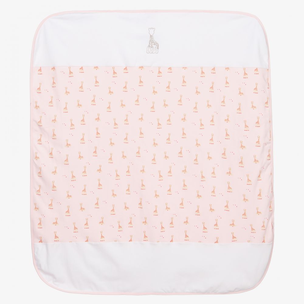 Sophie la Girafe - Pink Cotton Blanket (88cm) | Childrensalon