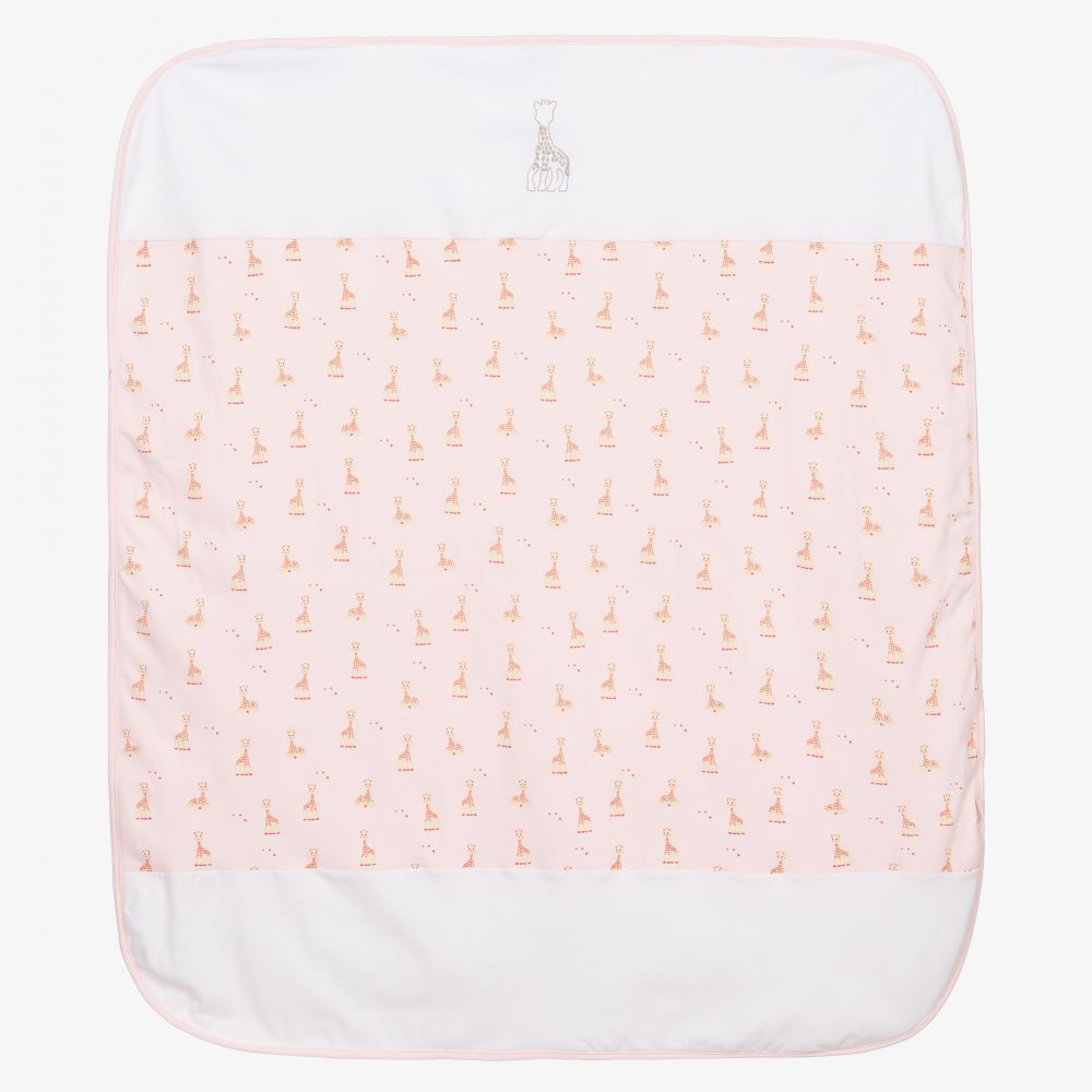 Sophie la Girafe - Couverture rose en coton (88 cm) | Childrensalon