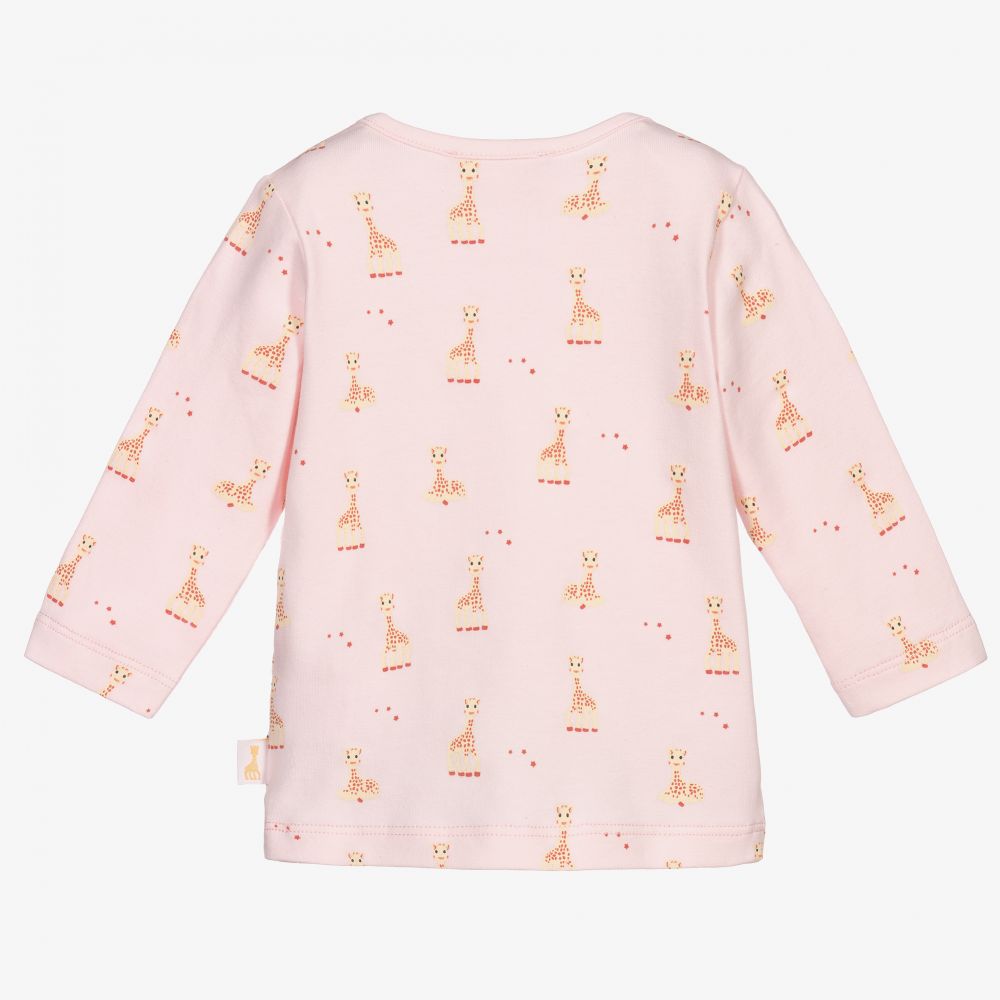 Sophie la Girafe-Розовый хлопковый топ с жирафами | Childrensalon Outlet