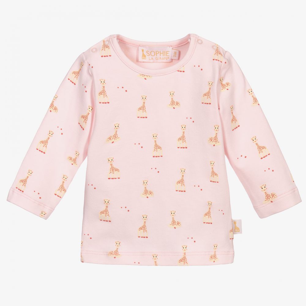 Sophie la Girafe-Pink Cotton Giraffe Top | Childrensalon Outlet