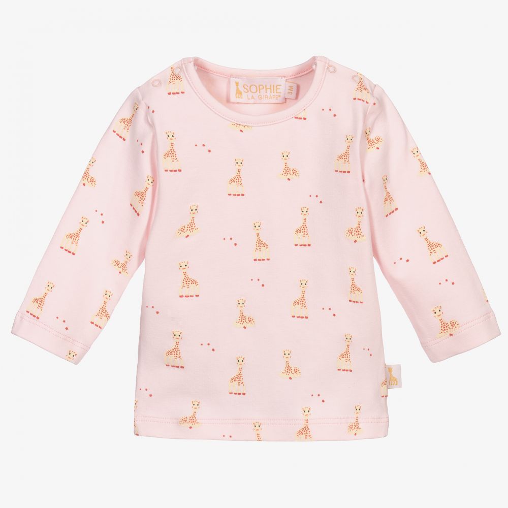 Sophie la Girafe - Rosa Baumwolloberteil mit Giraffen-Print | Childrensalon