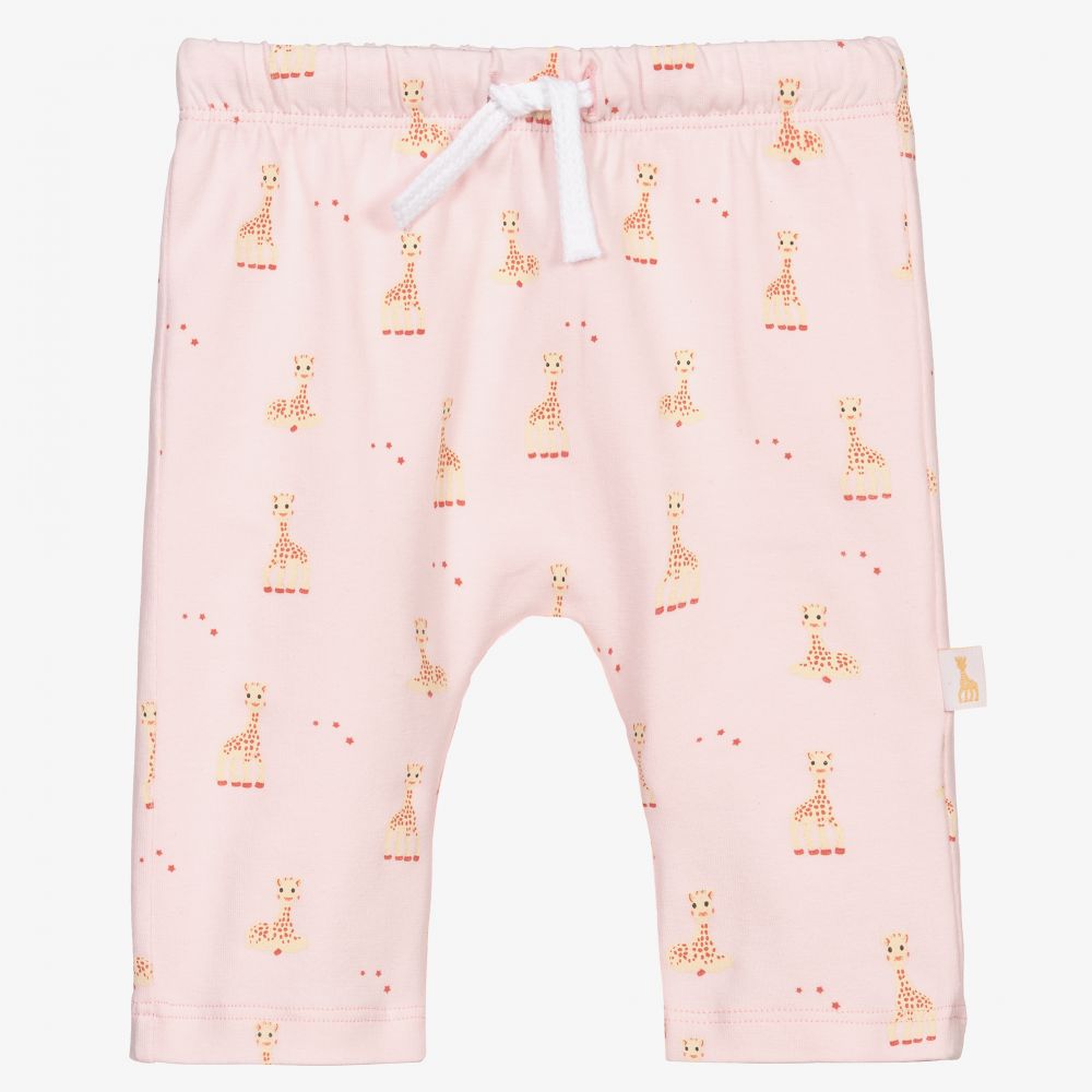 Sophie la Girafe - Розовые хлопковые брюки с жирафами | Childrensalon