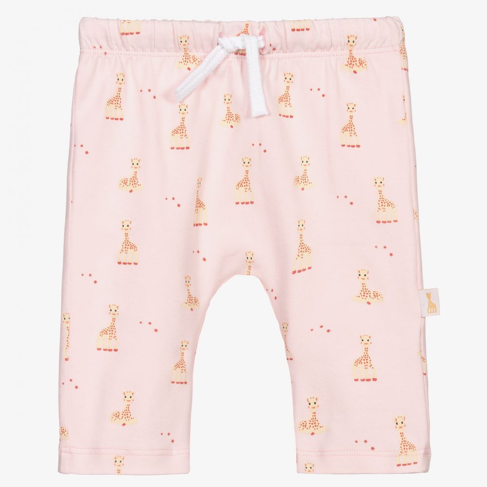 Sophie la Girafe - Rosa Baumwollhose mit Giraffen-Print | Childrensalon