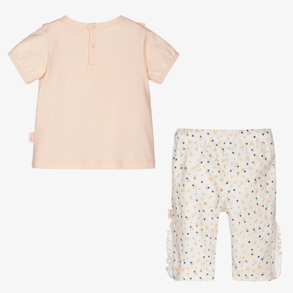 Sophie la Girafe-Pink & Ivory Leggings Set | Childrensalon Outlet