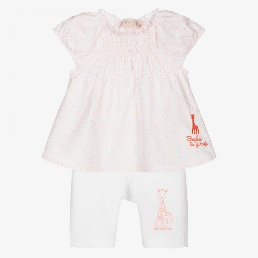 Sophie la Girafe - Pink & White Leggings Set | Childrensalon