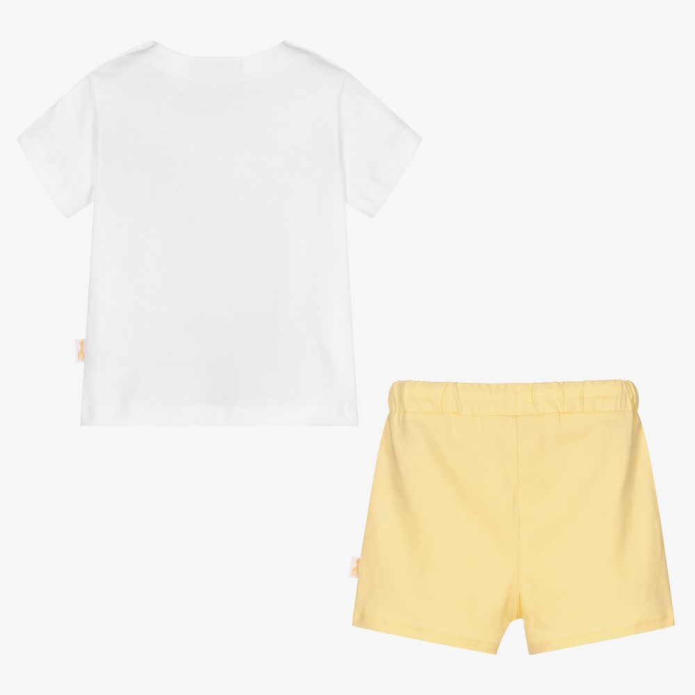 Sophie la Girafe-طقم شورت قطن لون أبيض وأصفرللأطفال | Childrensalon Outlet