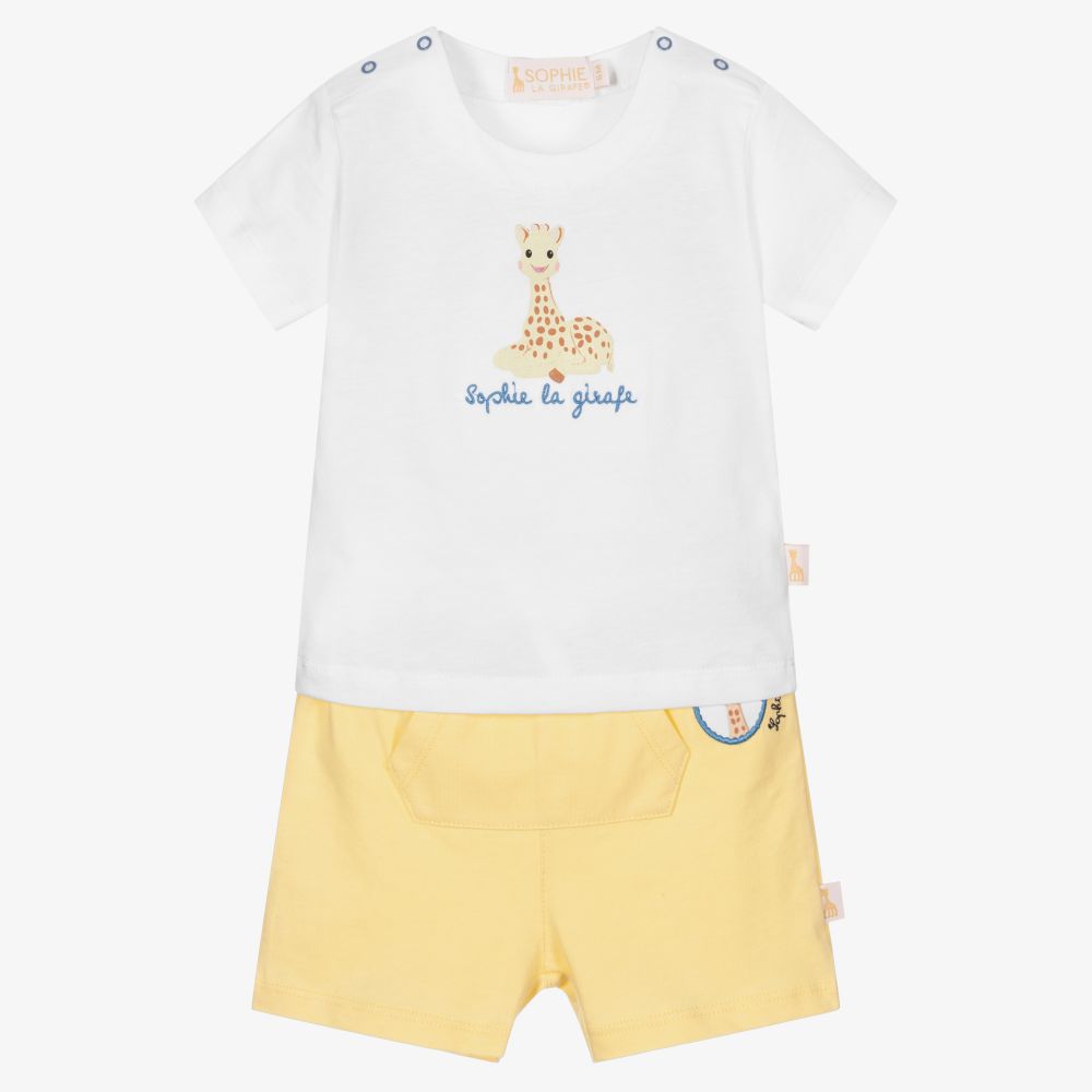 Sophie la Girafe - Ensemble short blanc et jaune  | Childrensalon