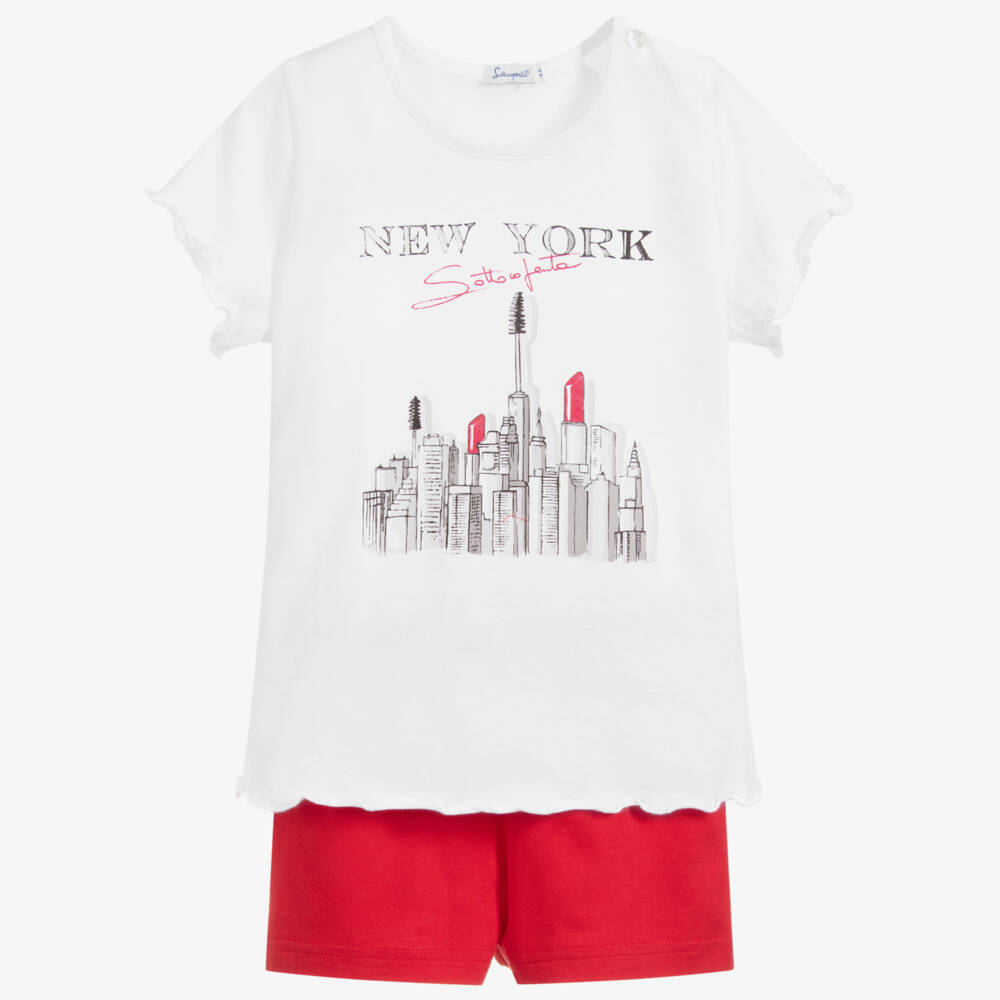 Sottocoperta-Girls Cotton Short Pyjamas | Childrensalon Outlet