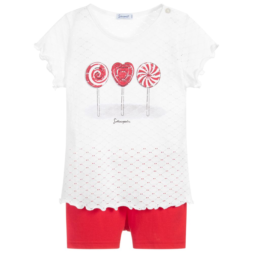 Sottocoperta - Girls Cotton Short Pyjamas | Childrensalon