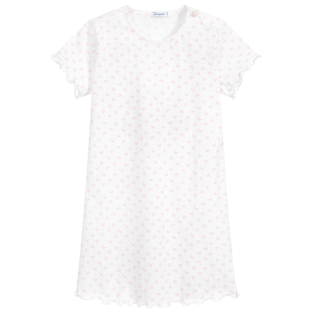 Sottocoperta - Girls Pink Cotton Nightdress  | Childrensalon