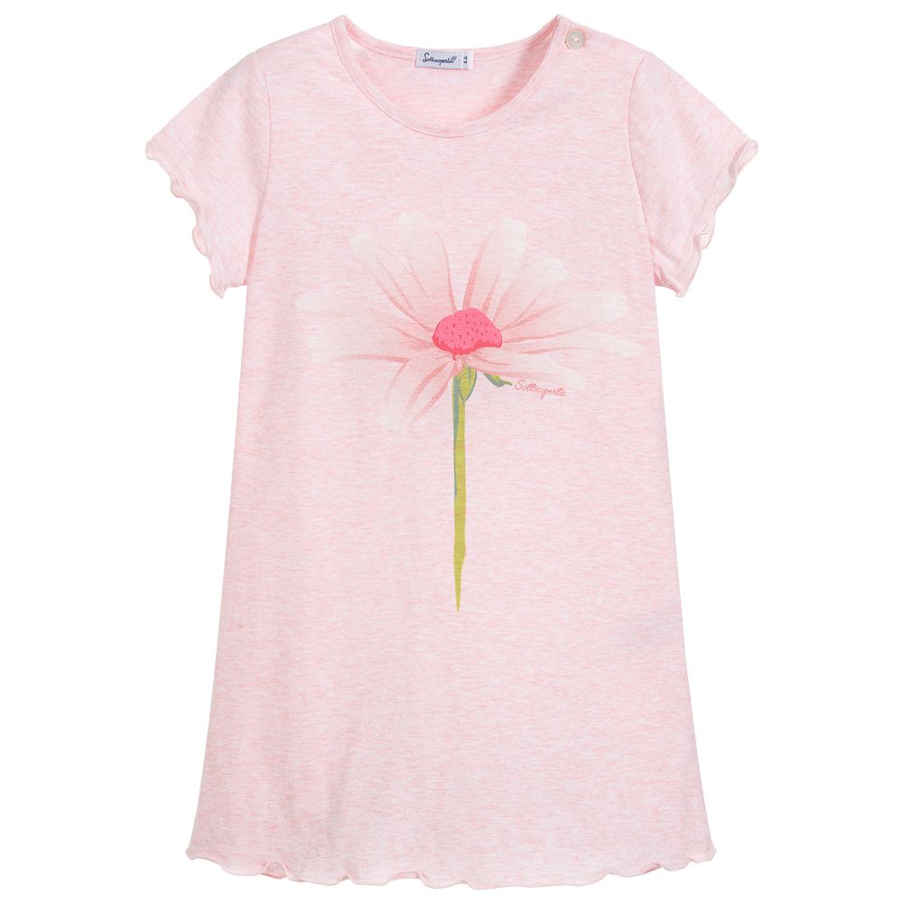 Sottocoperta - Girls Pink Cotton Nightdress | Childrensalon