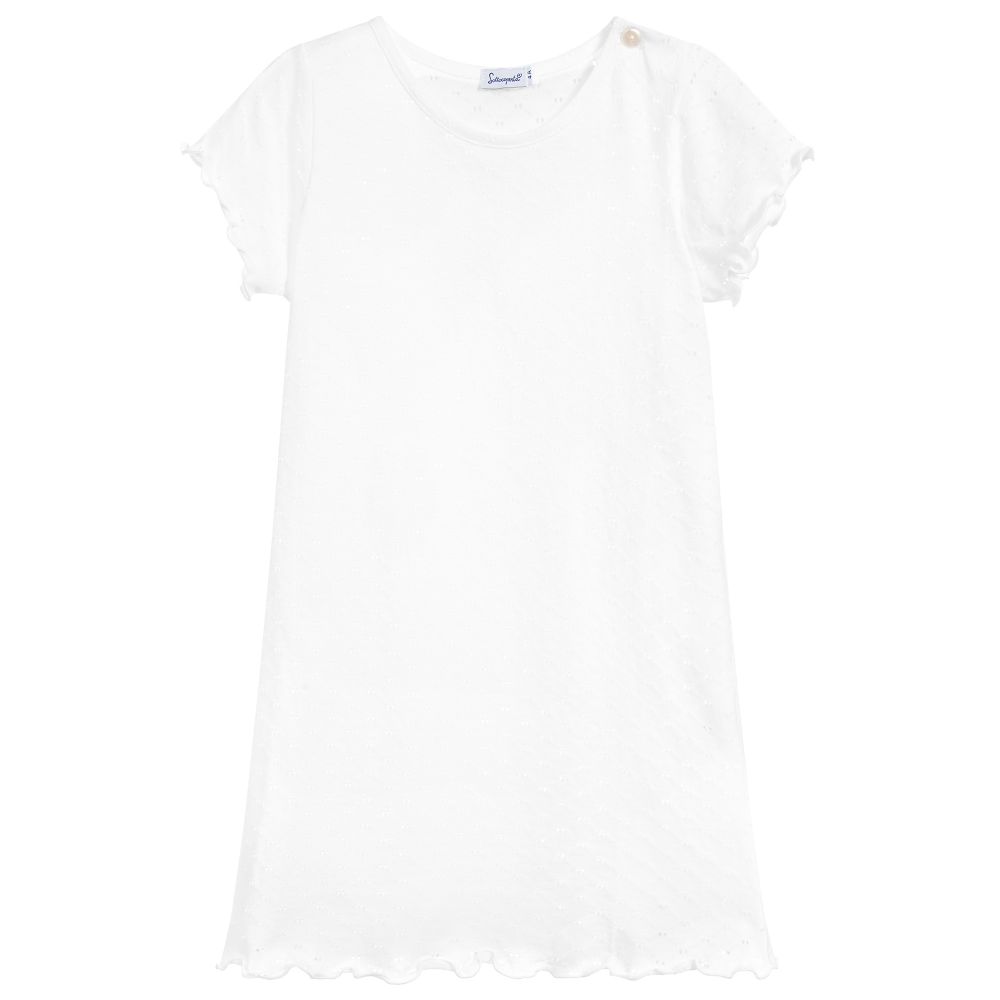 Sottocoperta - قميص نوم قطن لون أبيض للبنات | Childrensalon