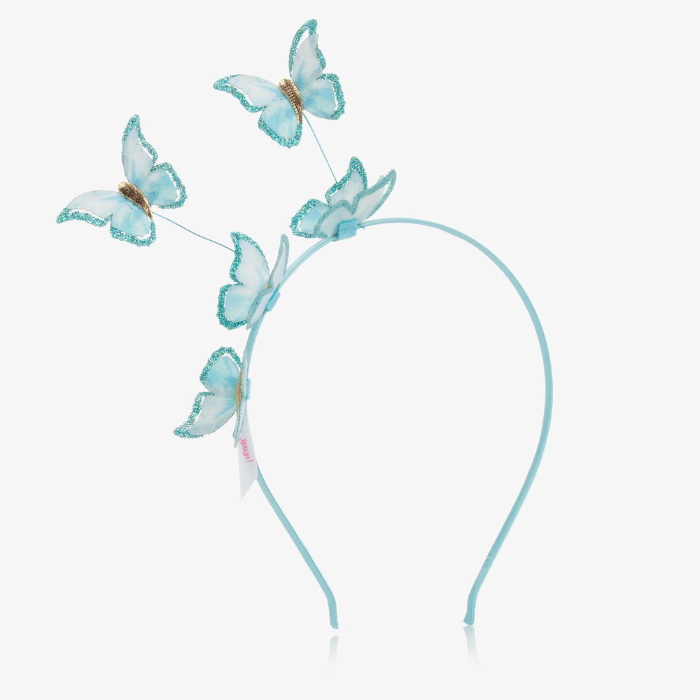 Souza - Голубой ободок с бабочками | Childrensalon