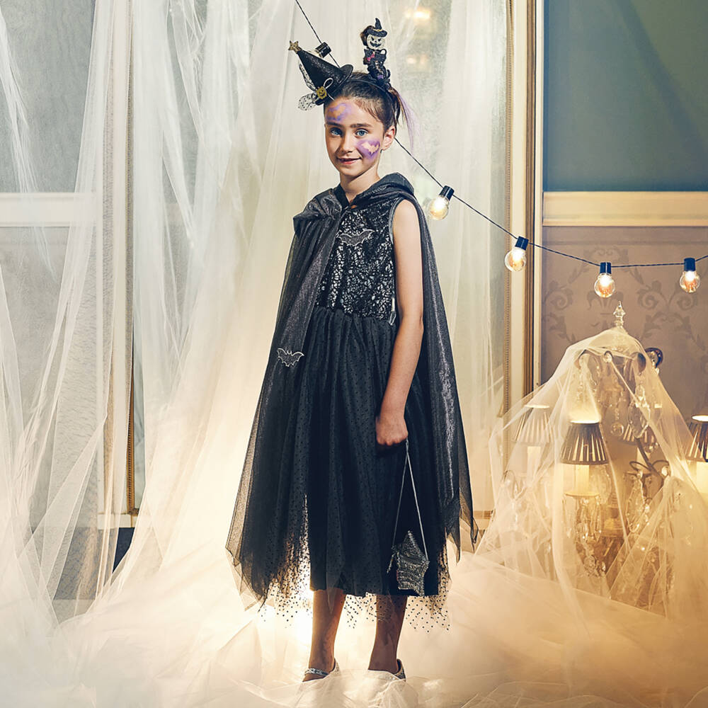 Souza-فستان الساحرة قطيفة وتول لون أسود | Childrensalon Outlet