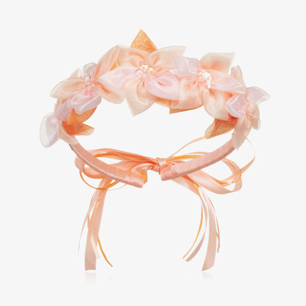 Souza-Girls Peach Floral Headpiece | Childrensalon Outlet