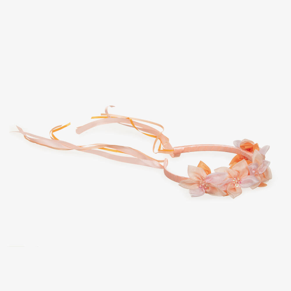 Souza-Girls Peach Floral Headpiece | Childrensalon Outlet