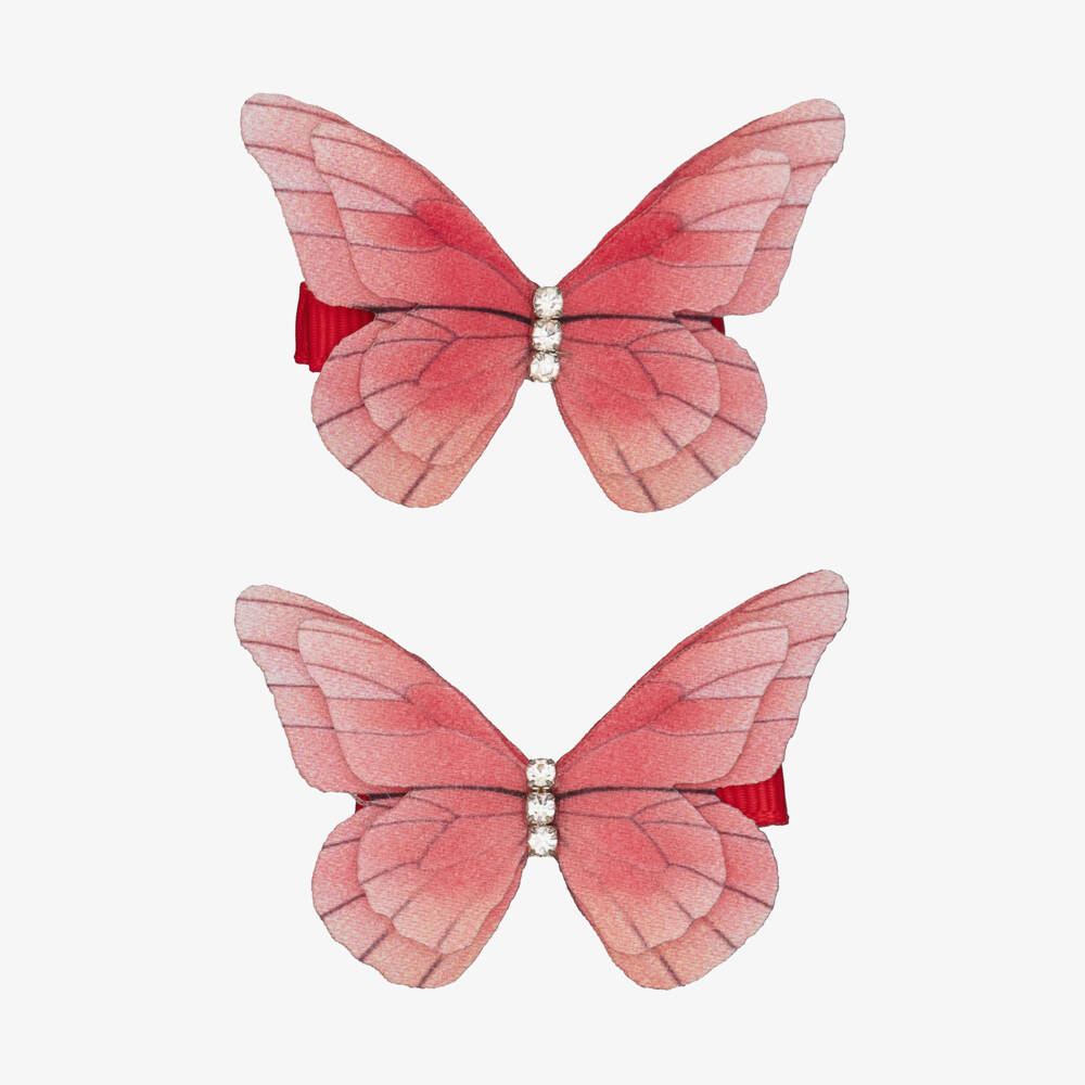 Souza-Girls Pink Butterfly Hair Clips (2 Pack) | Childrensalon Outlet