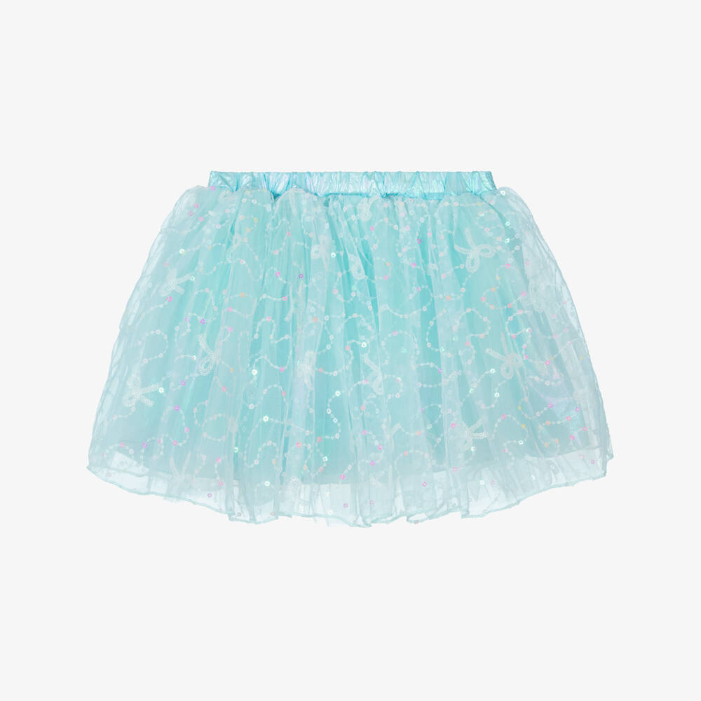 Souza-Girls Turquoise Blue Tutu Skirt with Sequinned Embroidery | Childrensalon Outlet