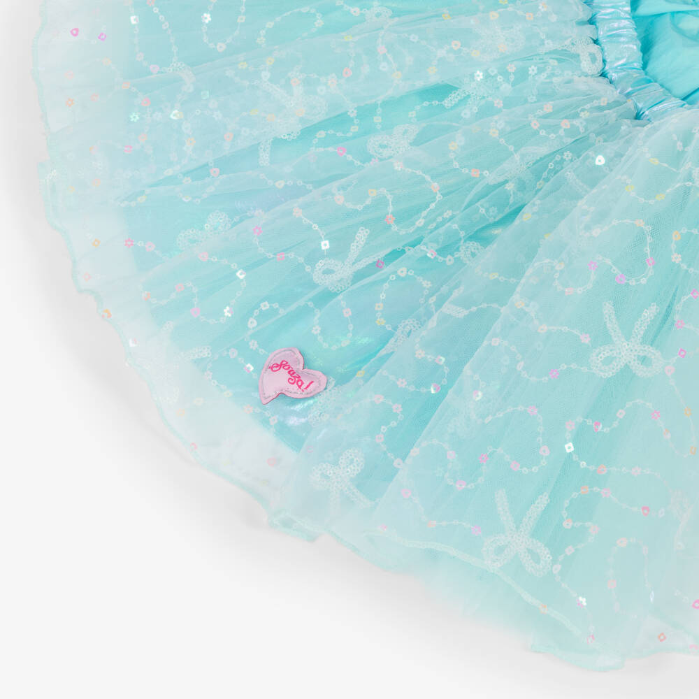 Souza-Girls Turquoise Blue Tutu Skirt with Sequinned Embroidery | Childrensalon Outlet